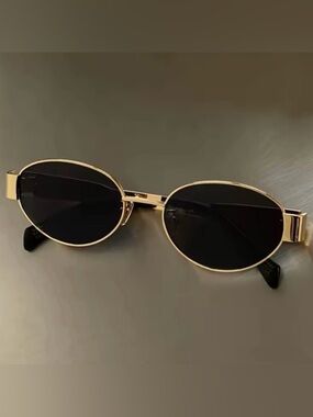 New silver frame black lense sunglasses